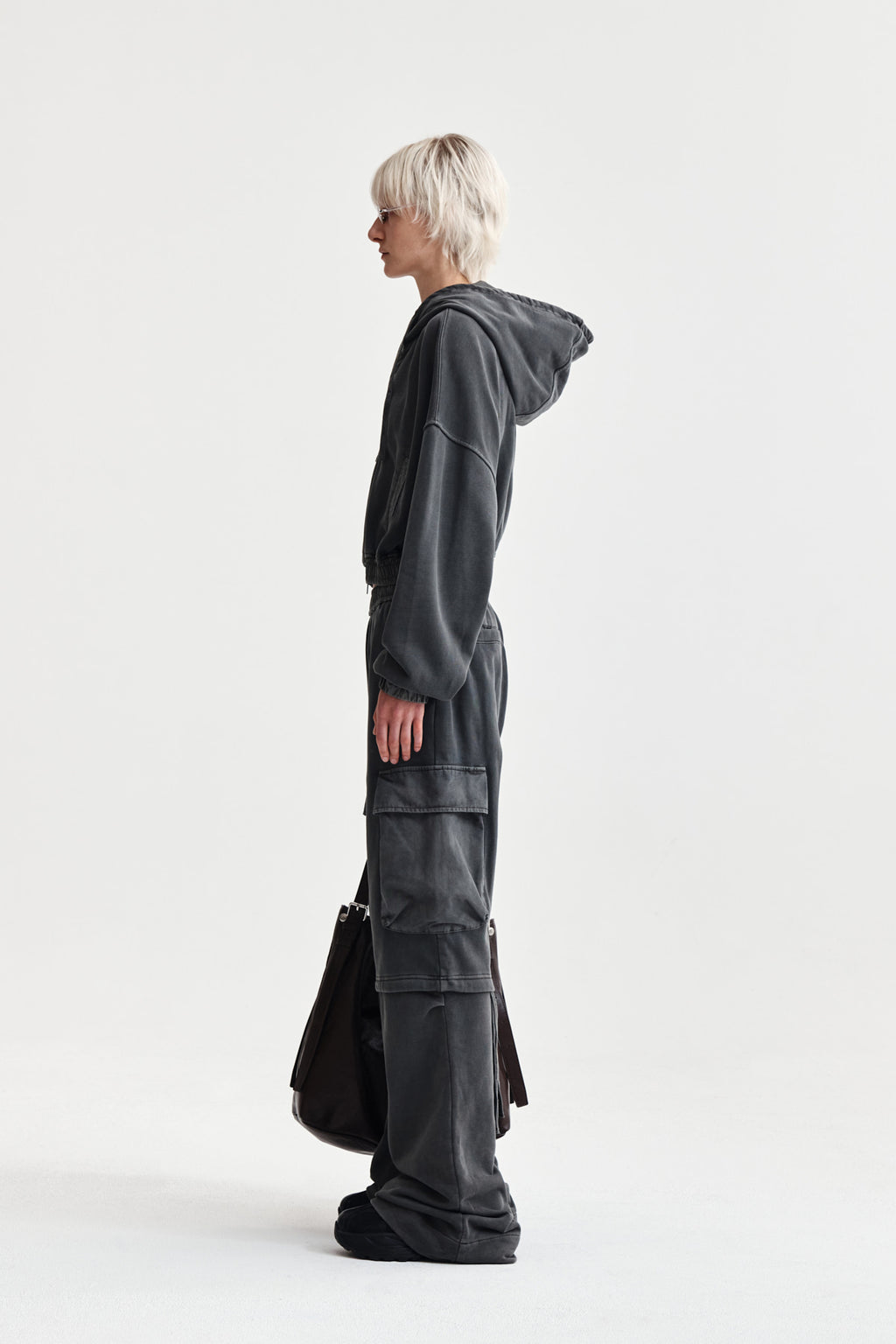Matin Kim - Pigment Dyed Cargo Pants (Charcoal) product image 6 | TRAB K-Fashion Australia