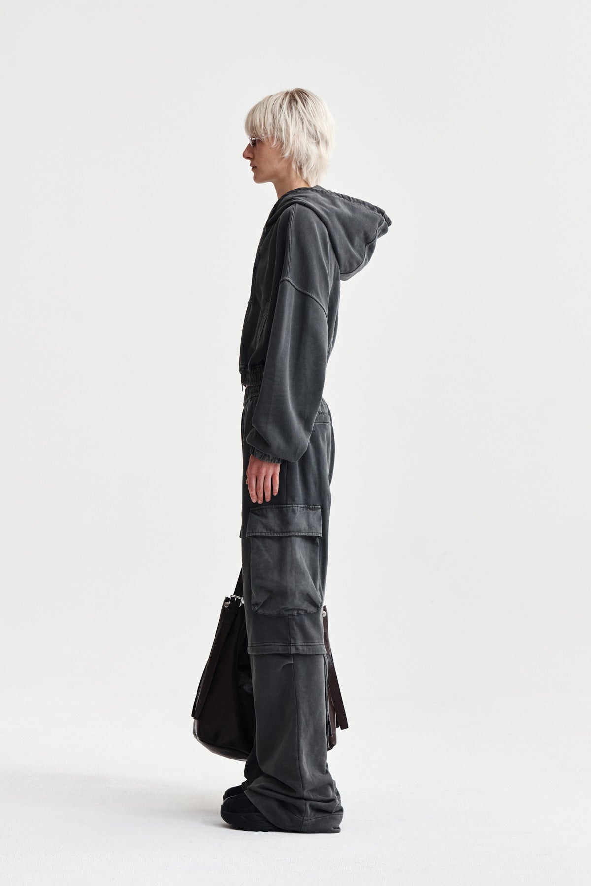 Matin Kim - Pigment Dyed Cargo Pants (Charcoal) product image 6 | TRAB K-Fashion Australia