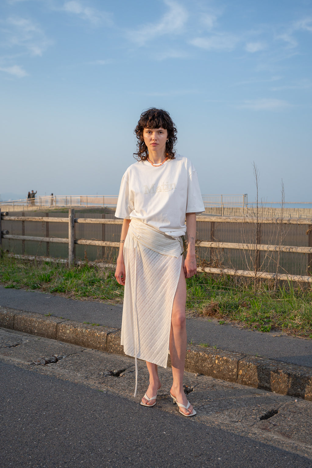 Matin Kim - Foldover Layered Maxi Wrap Skirt (Ivory) product image 9 | TRAB K-Fashion Australia