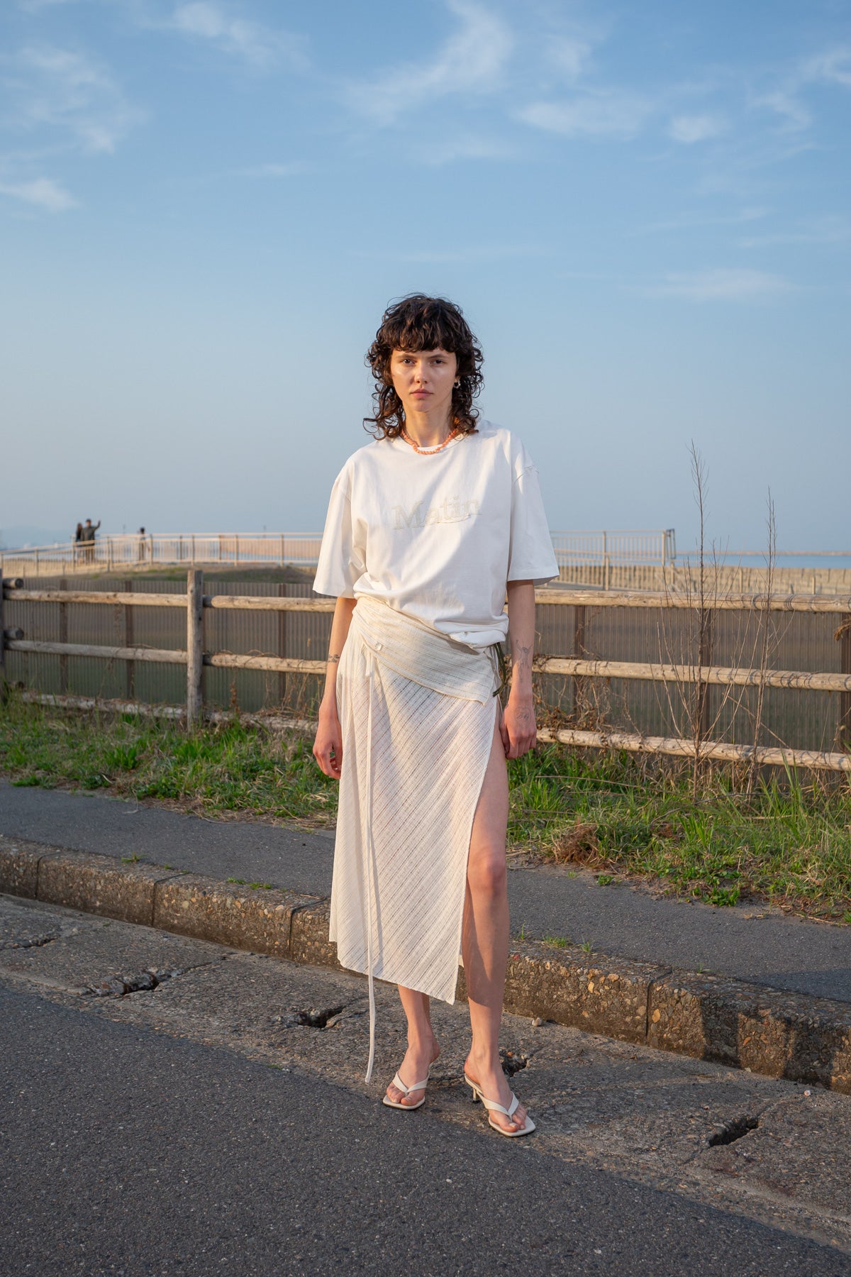 Matin Kim - Foldover Layered Maxi Wrap Skirt (Ivory) product image 9 | TRAB K-Fashion Australia