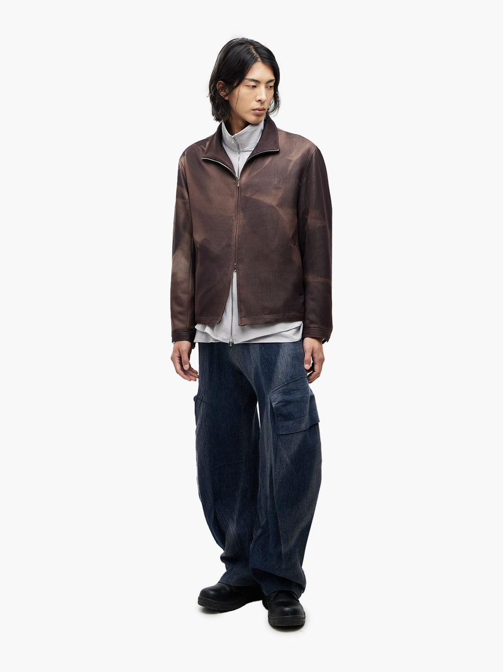 Jiyong Kim - Sun-Bleached Zip-Up Jacket (Brown) product image 1 | TRAB K-Fashion Australia