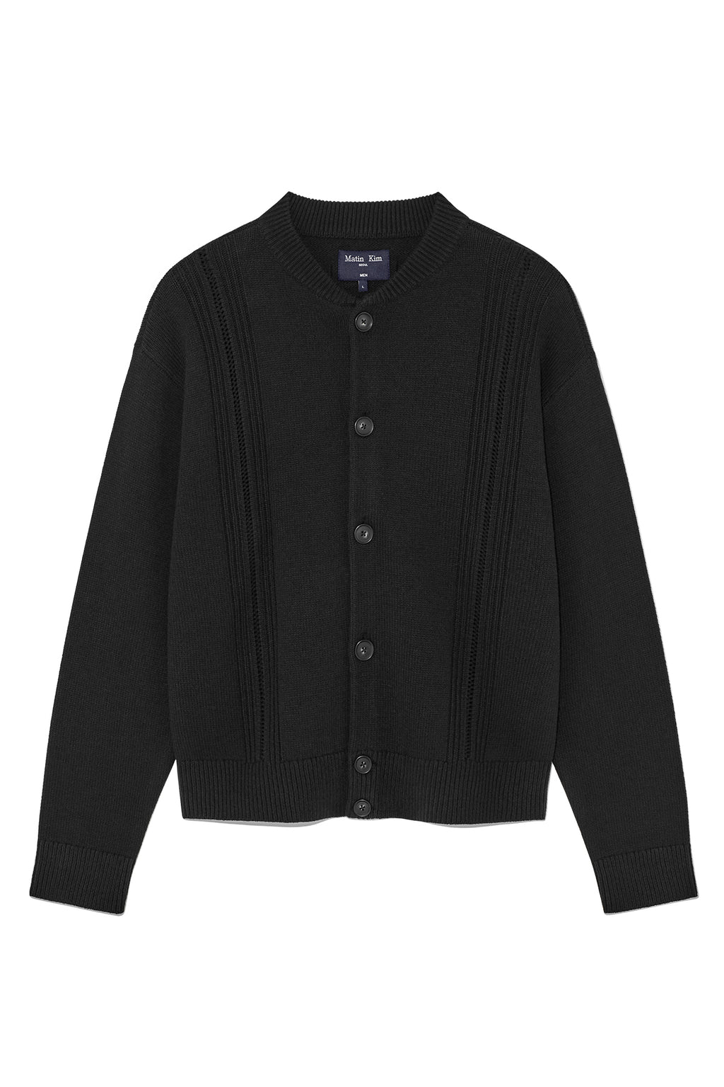 Matin Kim - Punching Line Point Round Neck Cardigan (Grey) product image 14 | TRAB K-Fashion Australia