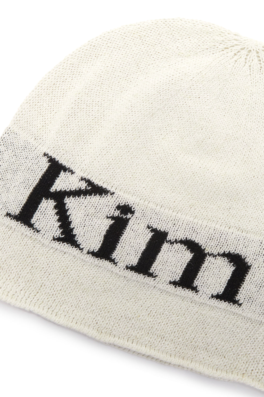 Matin Kim - Logo Linen Short Beanie (White) product image 3 | TRAB K-Fashion Australia