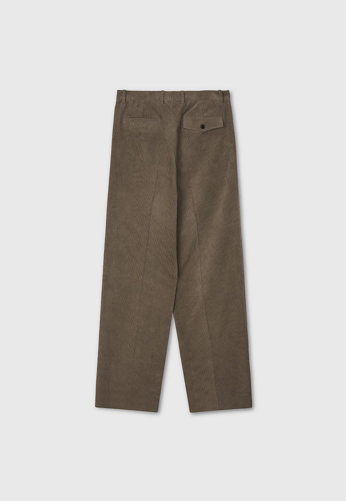 Tonywack - Corduroy Wide-Leg Tailored Trousers (Taupe) product image 7 | TRAB K-Fashion Australia