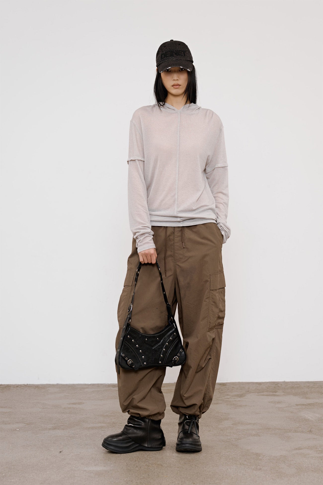 Deinet - Fake Hood Long Sleeve (Light Grey) product image 4 | TRAB K-Fashion Australia