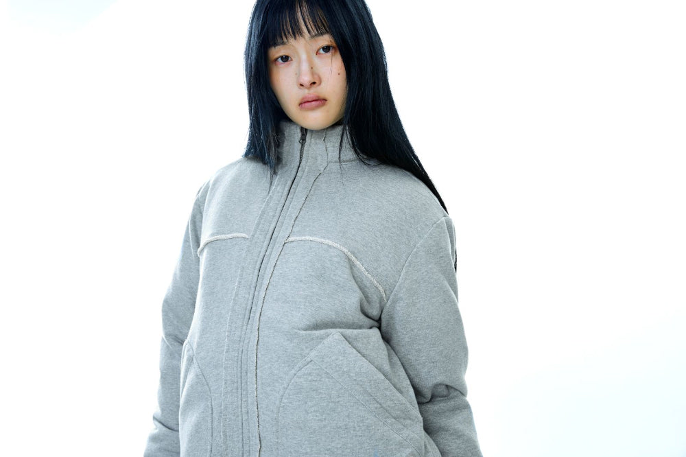 Coyseio - Cozy Sweat Down Jacket (Melange Grey) product image 5 | TRAB K-Fashion Australia