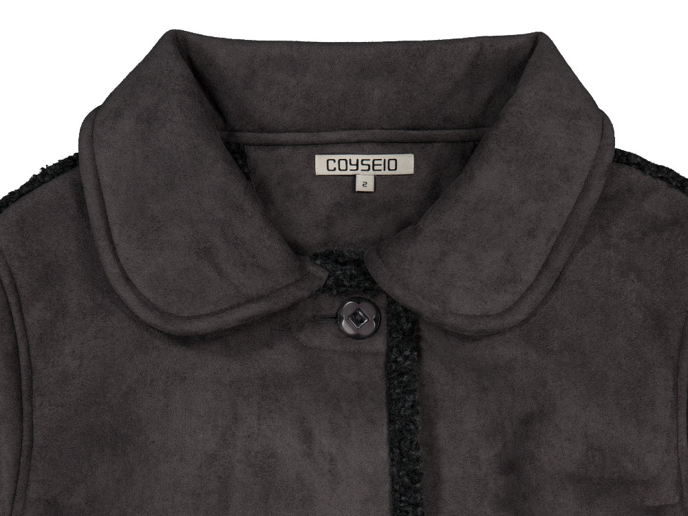 Coyseio - Round Collar Suede Jacket (Charcoal) product image 21 | TRAB K-Fashion Australia