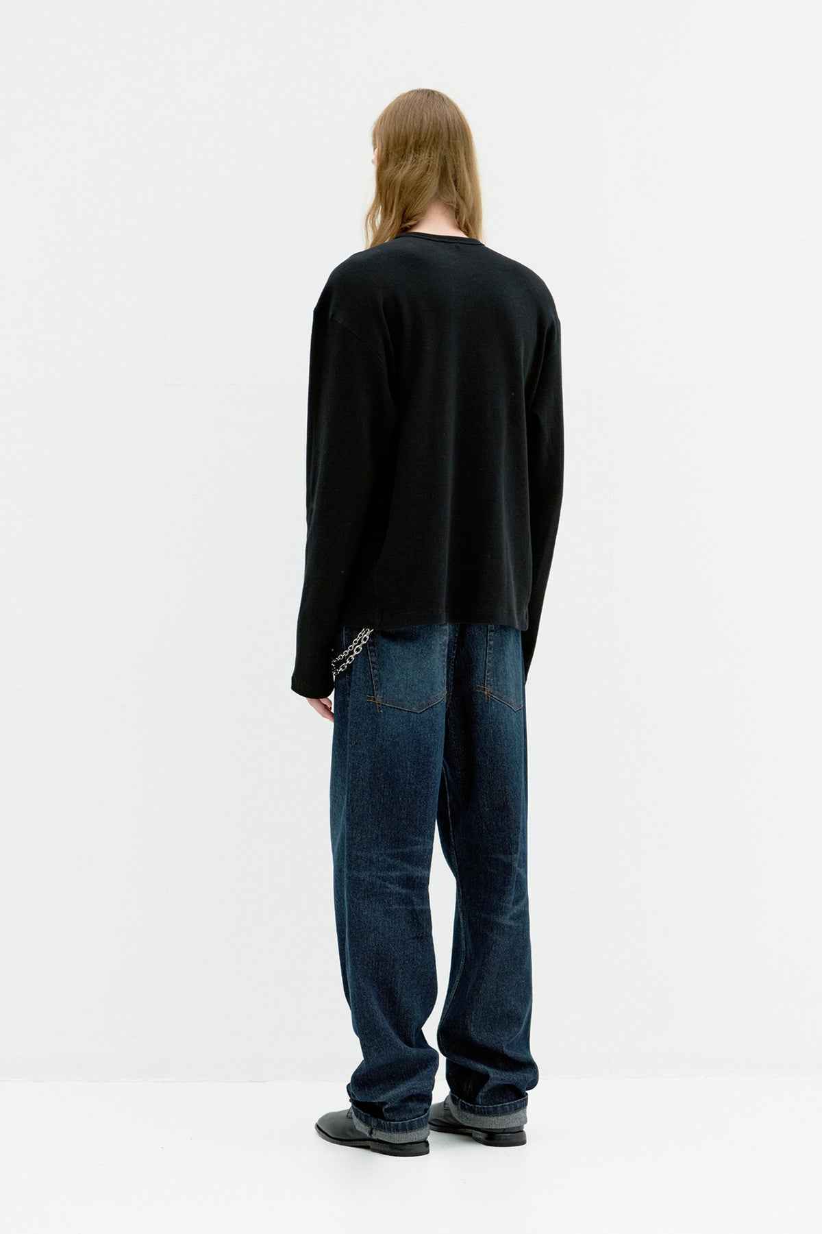 Coor - Regular Fit Waffle Long Sleeve (Black) product image 4 | TRAB K-Fashion Australia