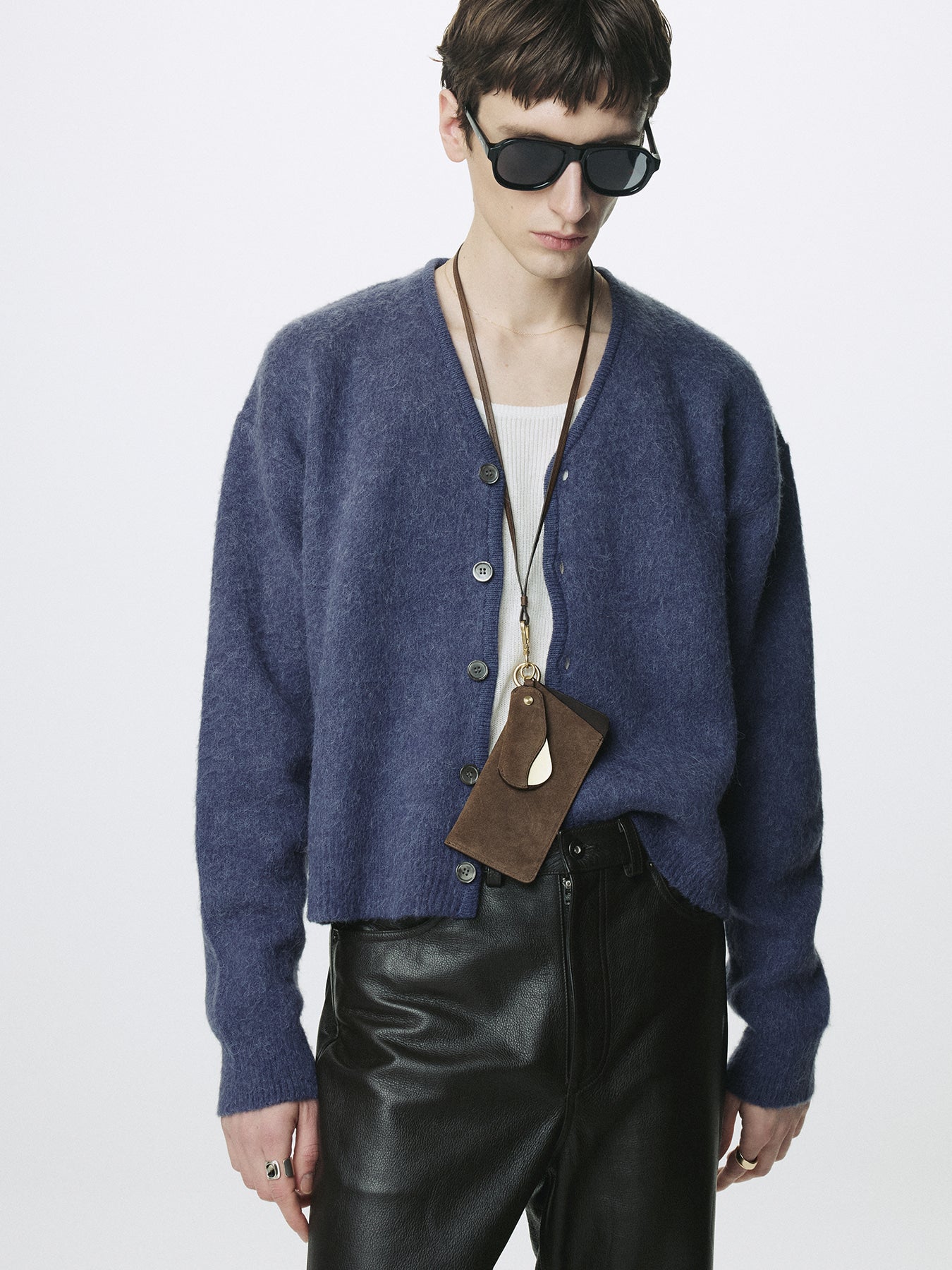 Tonywack - Brushed Alpaca-Blend Cardigan (Purple Blue) product image 4 | TRAB K-Fashion Australia