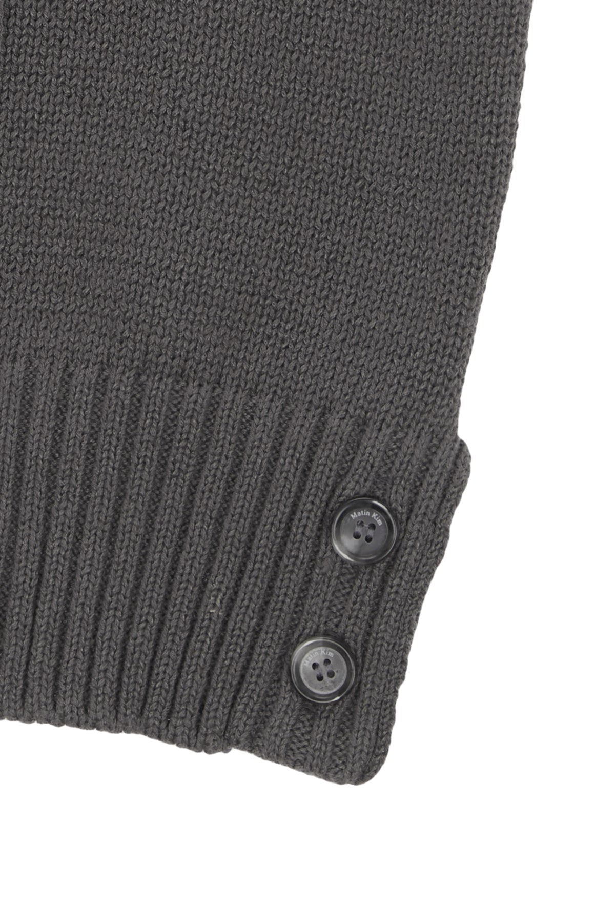 Matin Kim - Damage Round Half Cardigan (Charcoal) product image 4 | TRAB K-Fashion Australia