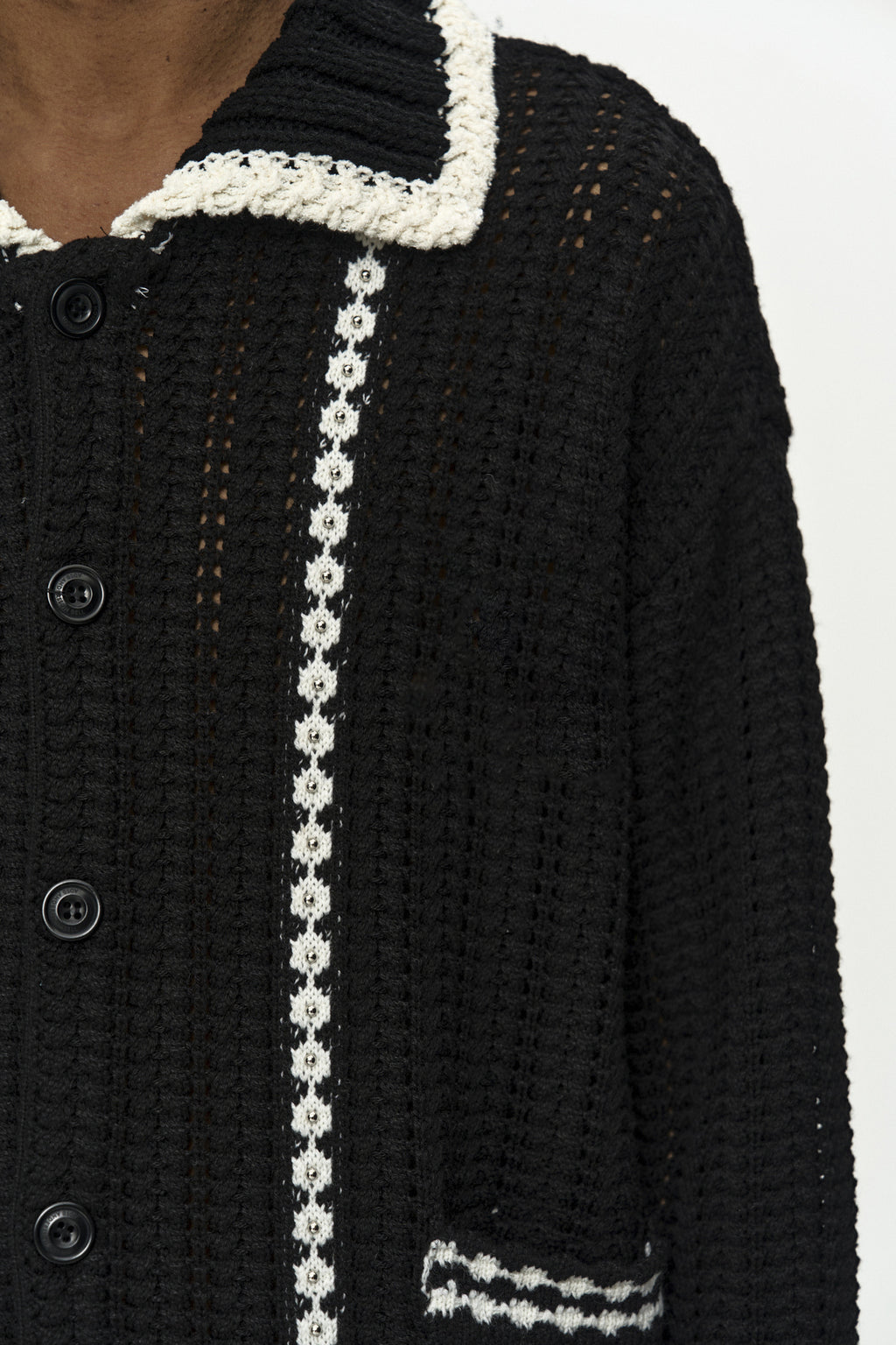 Andersson Bell - Unisex New Fantasia Collar Cardigan (Black) product image 5 | TRAB K-Fashion Australia