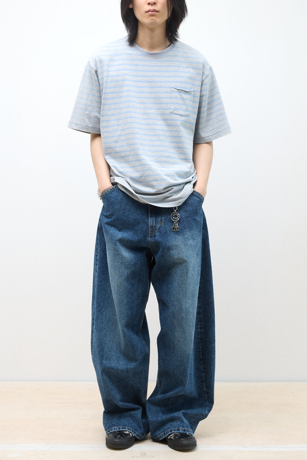 Hatchingroom - VTG Bold Stripe Pocket Tee Sky (Blue) product image 9 | TRAB K-Fashion Australia