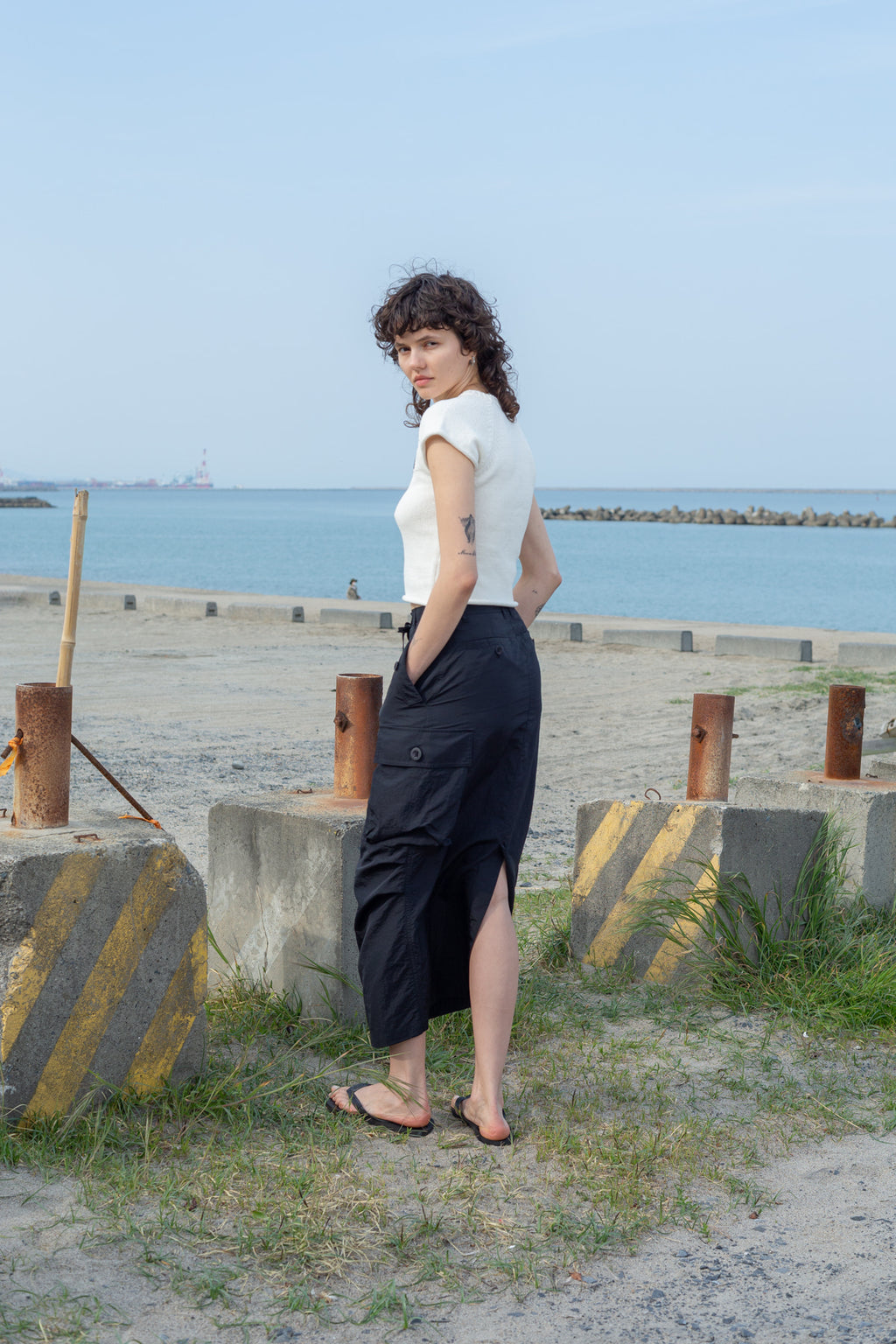 Matin Kim - String Nylon Cargo Skirt (Black) product image 11 | TRAB K-Fashion Australia