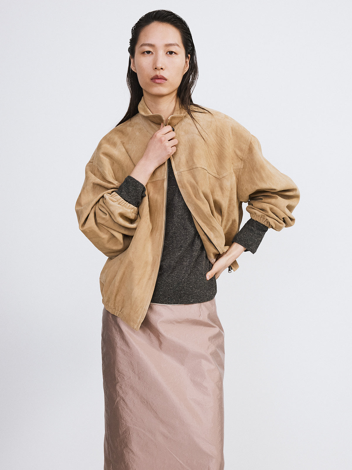 Recto - Suede Harrington Jumper (Desert) product image 3 | TRAB K-Fashion Australia