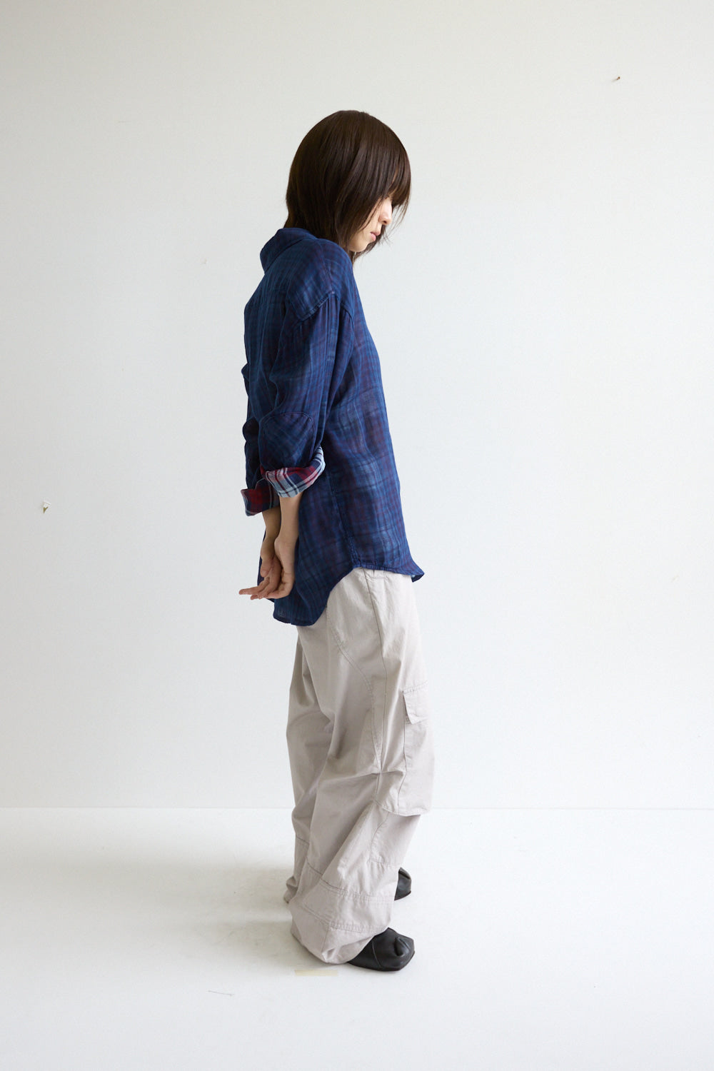 Hatchingroom - Archive Shirt V2 Shadow Check Linen (Blue) product image 9 | TRAB K-Fashion Australia