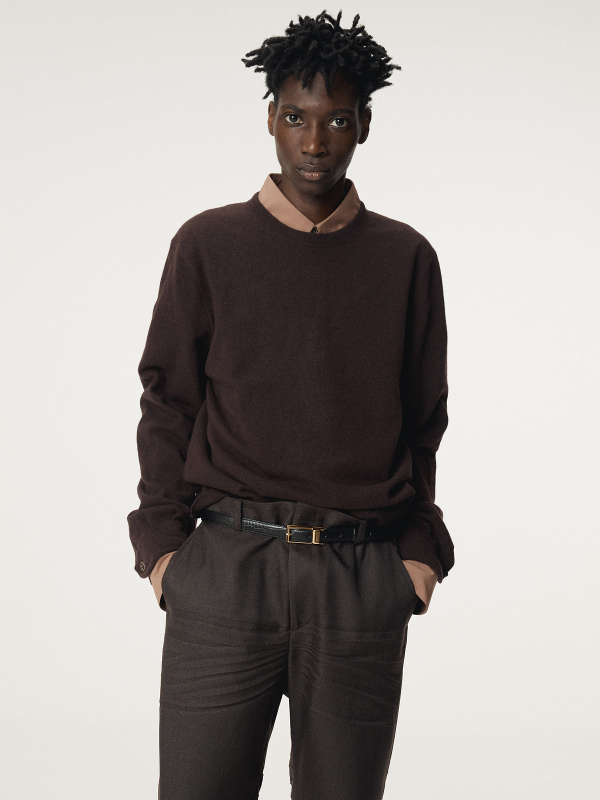 Recto - Shirt Cuffs Detail Knit Top (Dark Burgundy) product image 5 | TRAB K-Fashion Australia