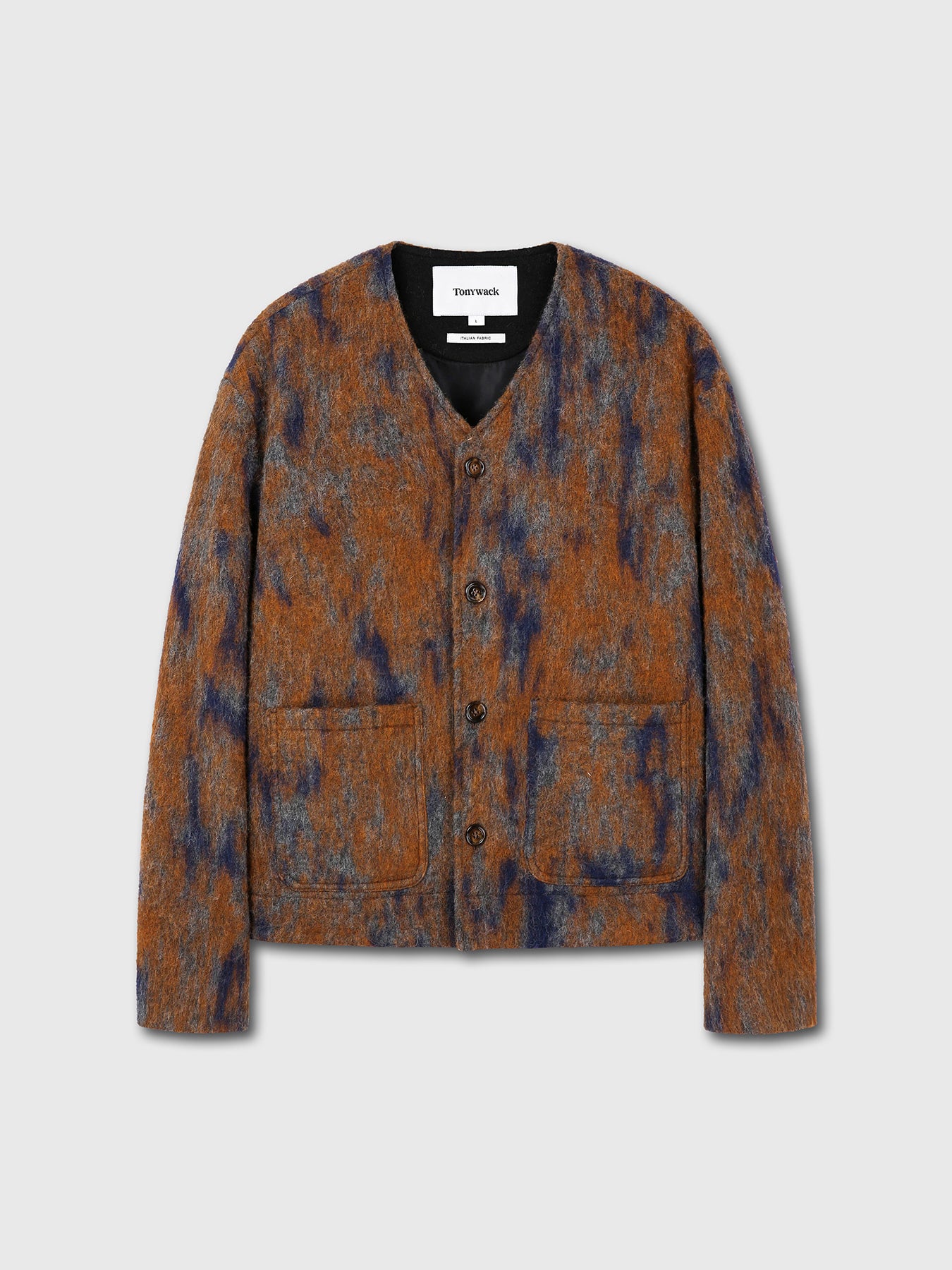 Tonywack - Mohair V-Neck Blouson (Italian Fabric) (Rust Orange) product image 8 | TRAB K-Fashion Australia