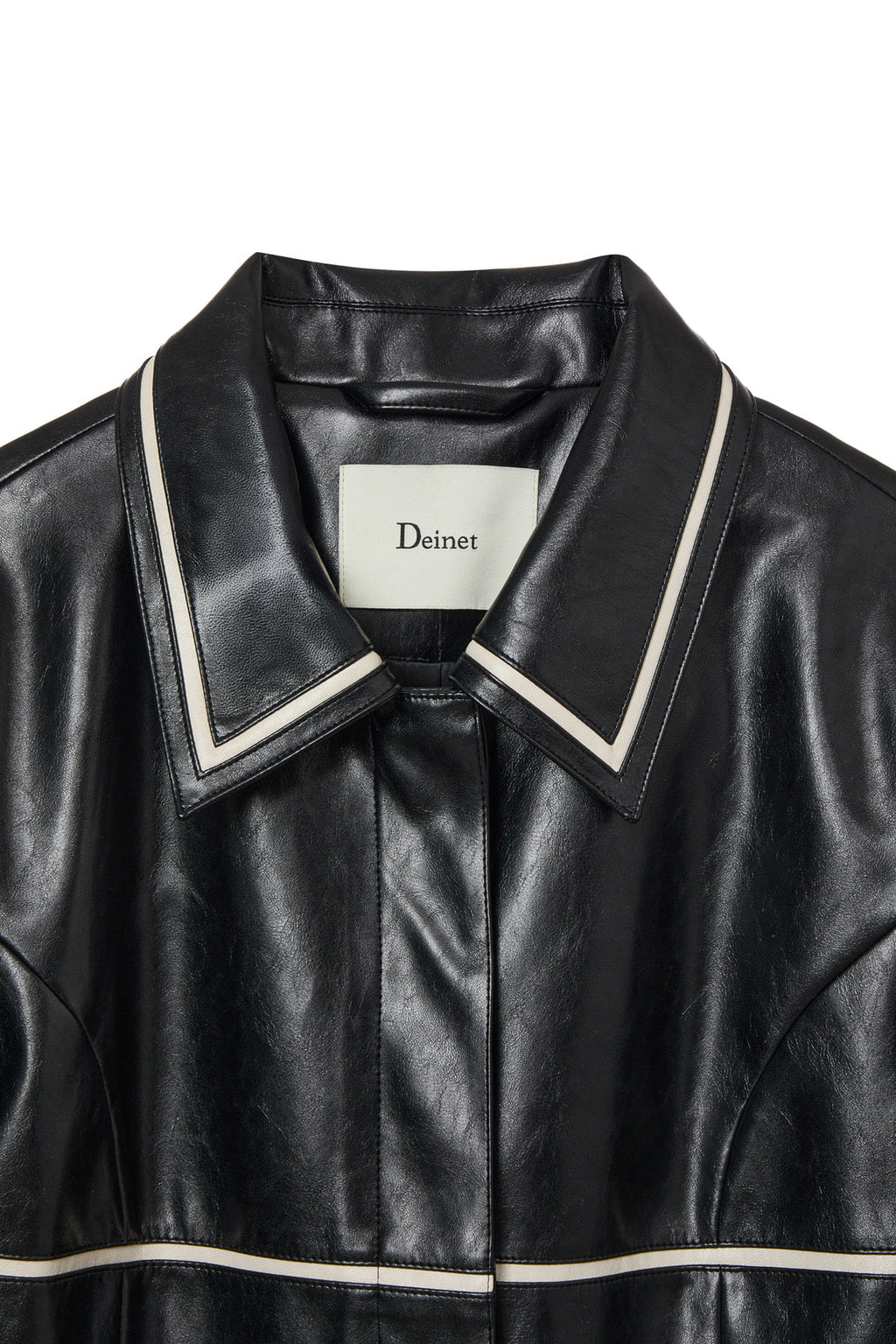 Deinet - Faux Leather Contrast Jacket (Black) product image 10 | TRAB K-Fashion Australia