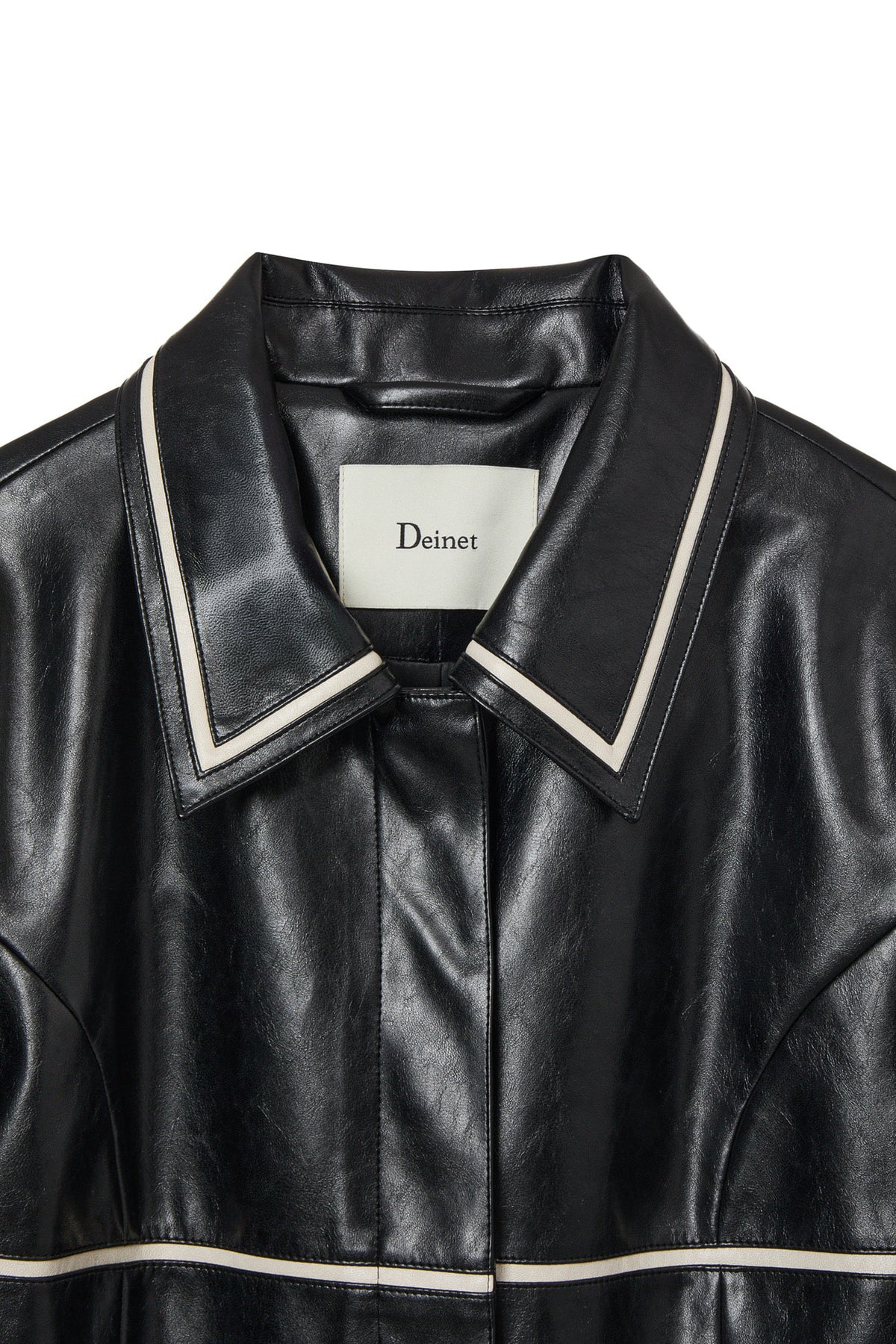 Deinet - Faux Leather Contrast Jacket (Black) product image 10 | TRAB K-Fashion Australia