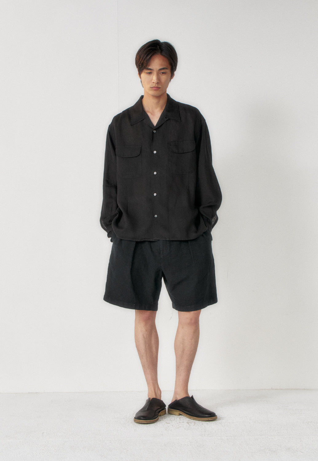 Art if acts - Linen Two Pocket Shirt (Black) product image 2 | TRAB K-Fashion Australia