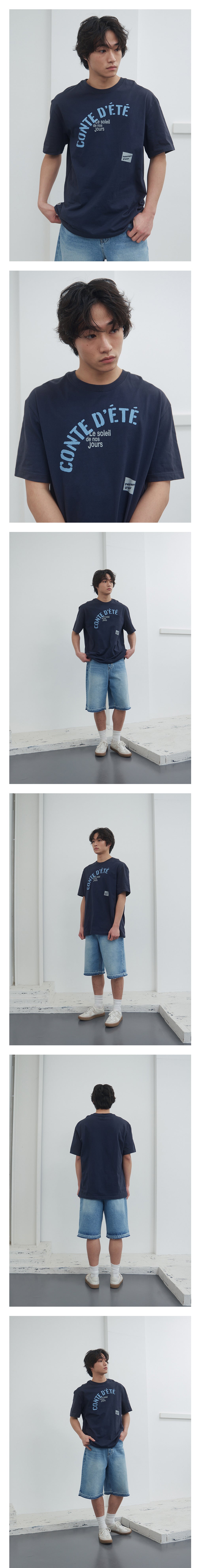 Kijun - Le Soleil Tee (Navy) product image 1 | TRAB K-Fashion Australia