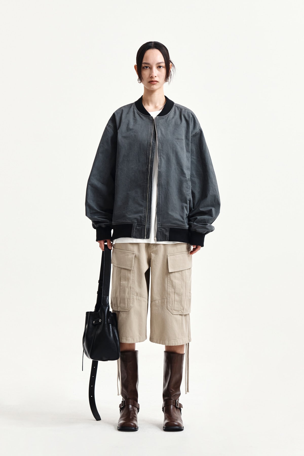 Matin Kim - Utility Cargo Bermuda Pants (Beige) product image 10 | TRAB K-Fashion Australia