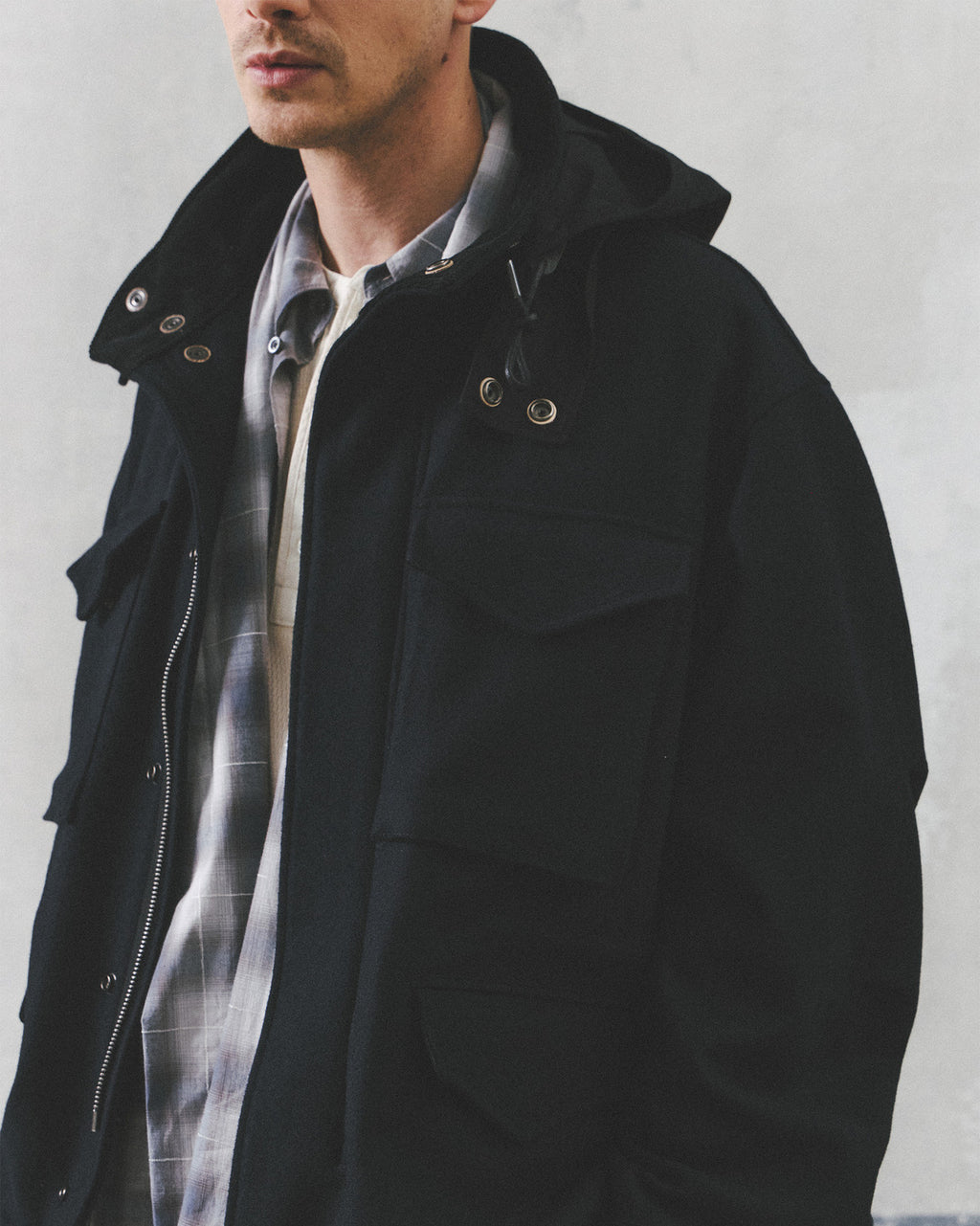 Eastlogue - Mil Field Jacket (D.navy Melton Wool) product image 3 | TRAB K-Fashion Australia