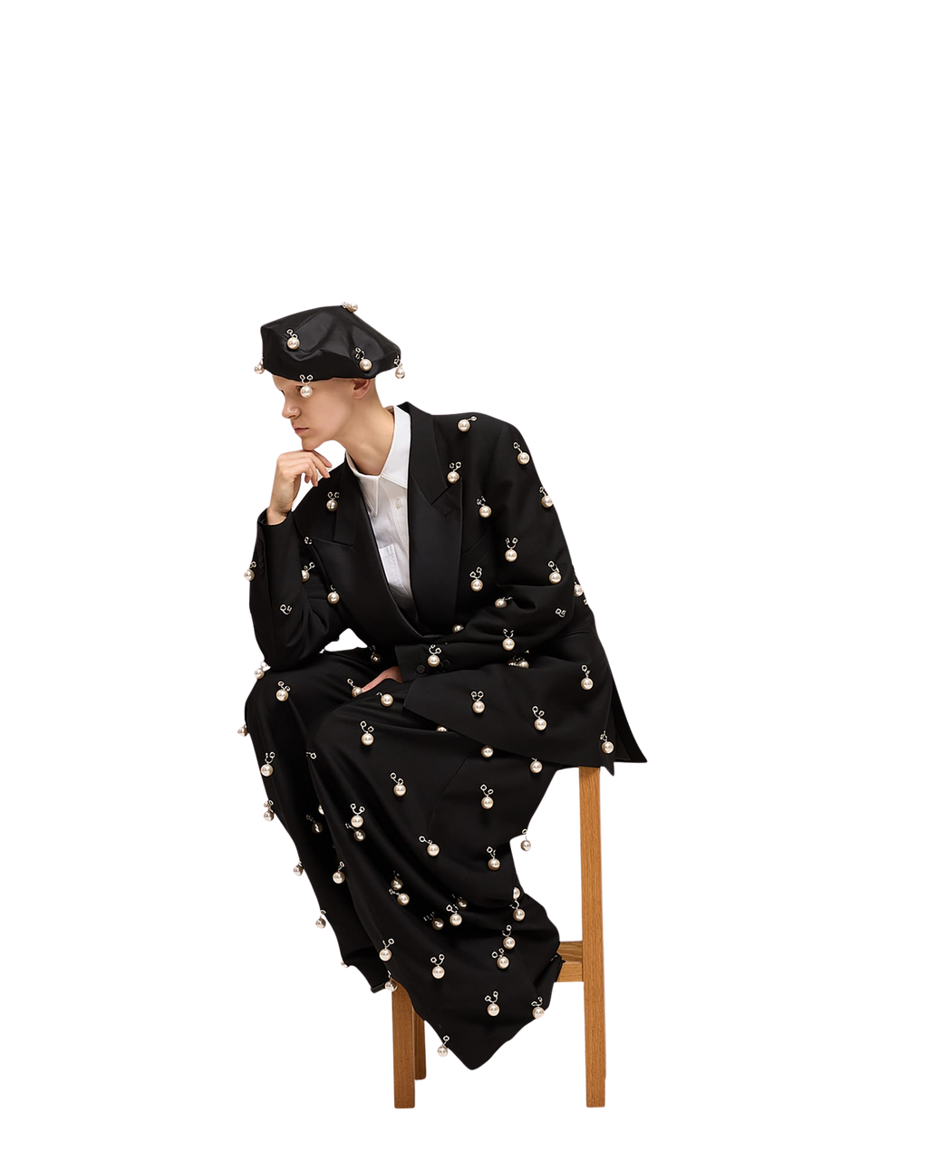Kimhe Kim - Pearl Embellished Wool-Silk Balloon Trousers (Black) product image 7 | TRAB K-Fashion Australia