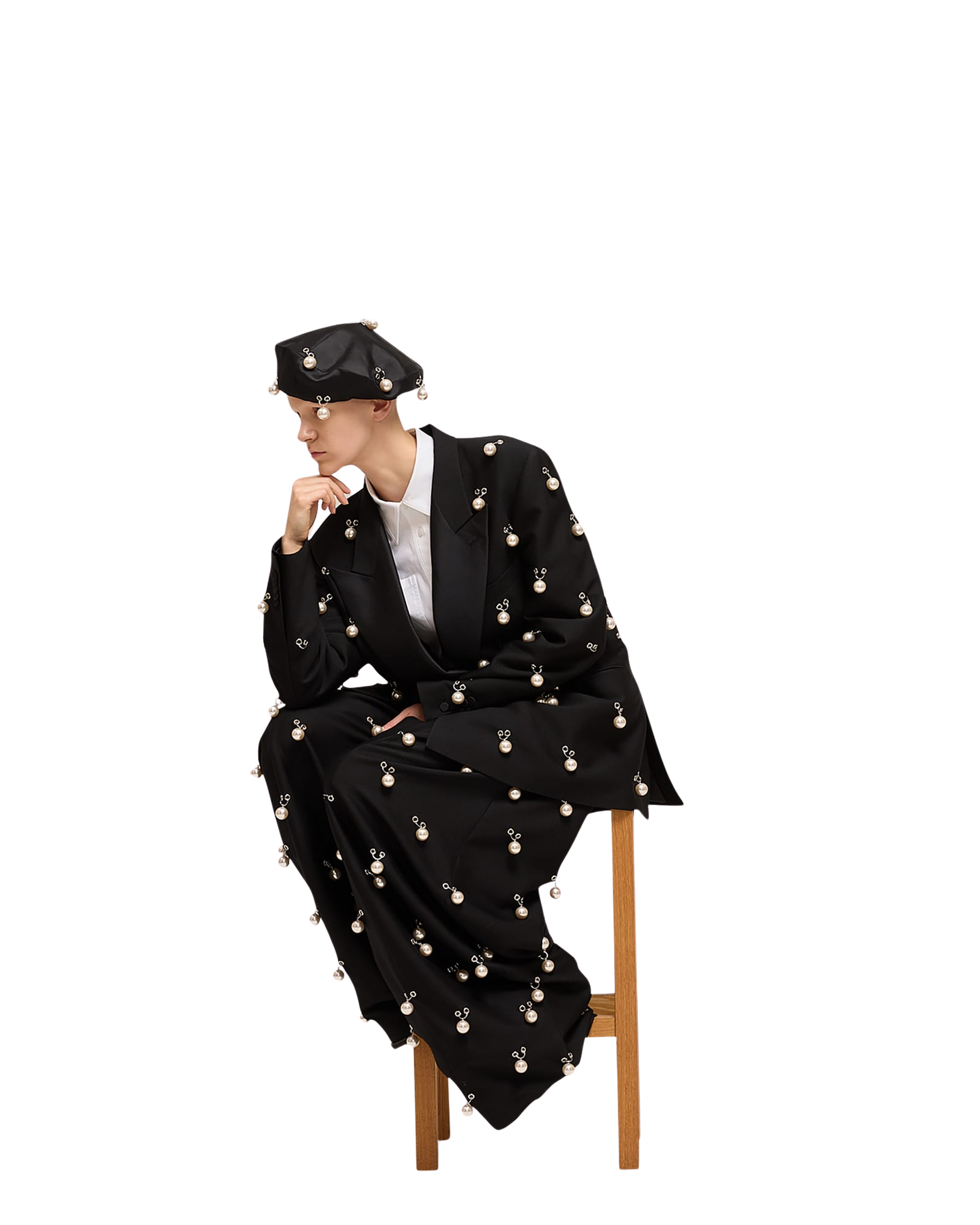 Kimhe Kim - Pearl Embellished Wool-Silk Balloon Trousers (Black) product image 7 | TRAB K-Fashion Australia