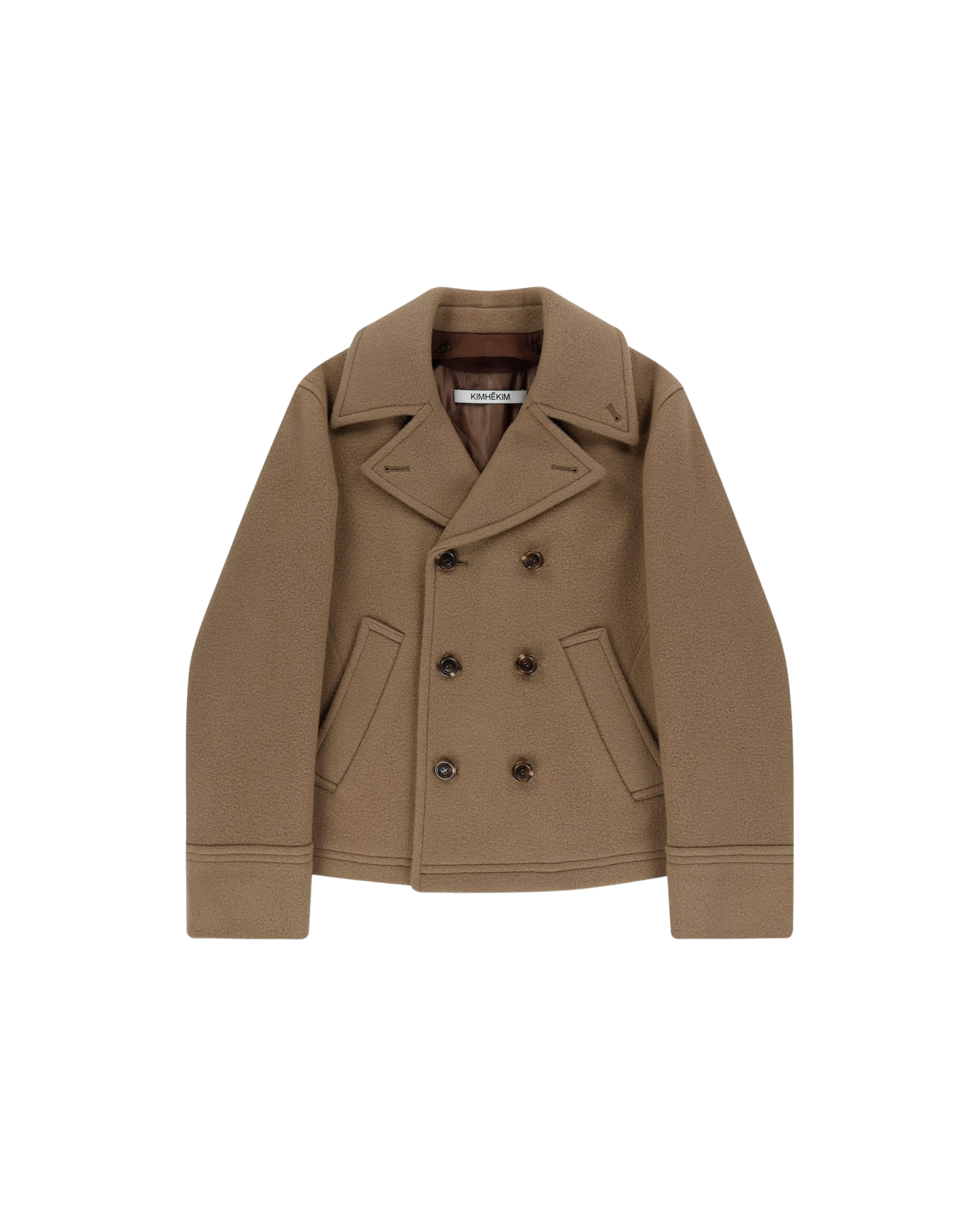 Kimhe Kim - Classic Pea Coat (Beige) product image 14 | TRAB K-Fashion Australia