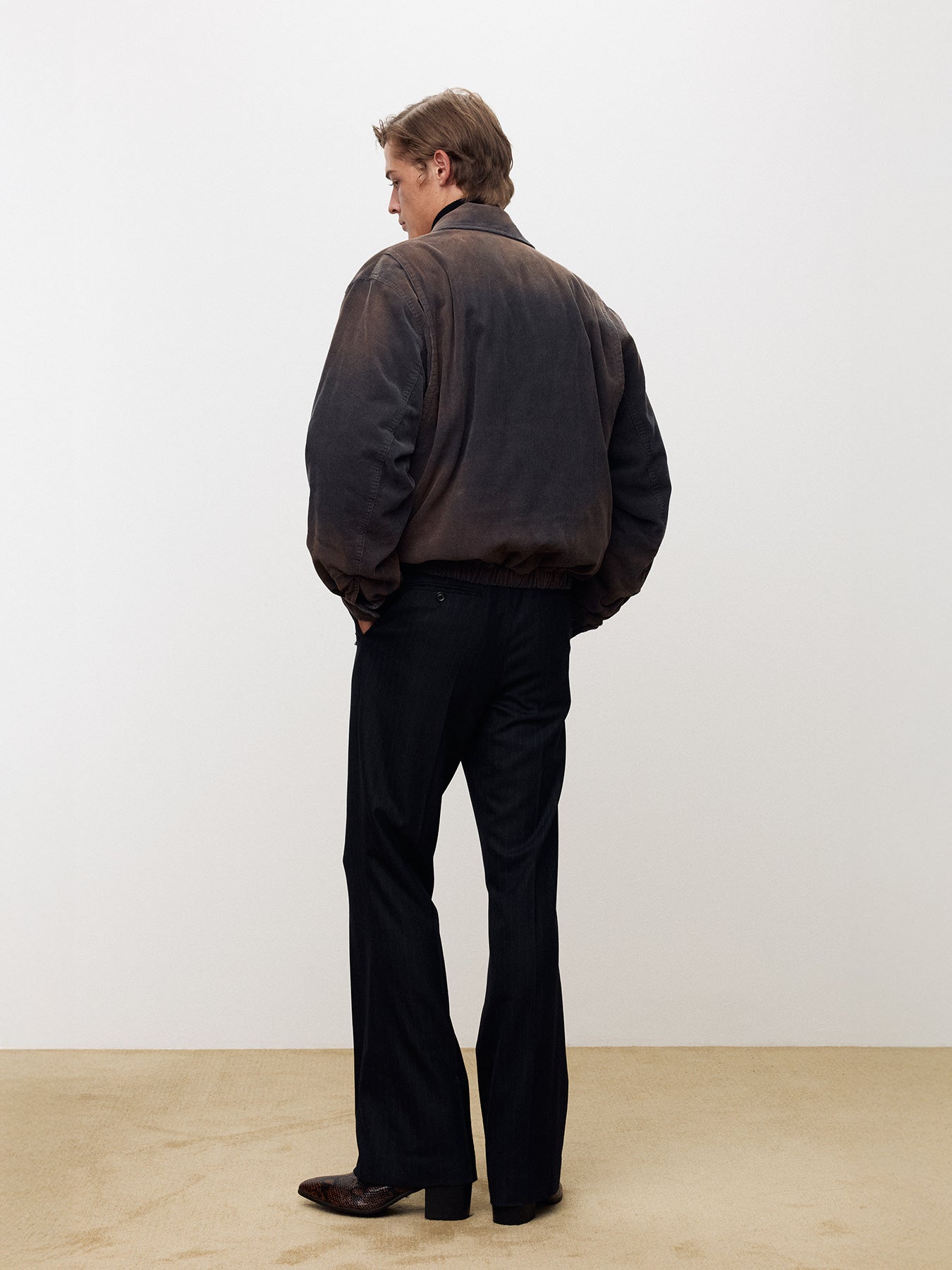 Tonywack - Garment-Washed Corduroy Bomber Jacket (Bleached Navy) product image 4 | TRAB K-Fashion Australia