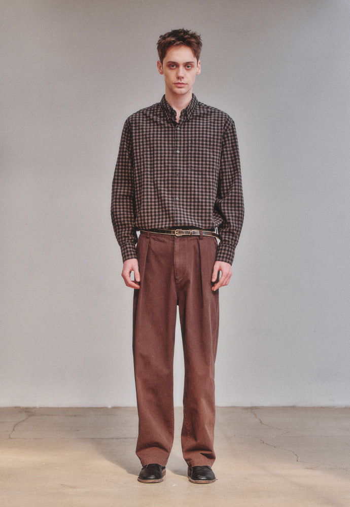 Art if acts - Gingham Check Oxford Shirt (Vintage Wood) product image 4 | TRAB K-Fashion Australia