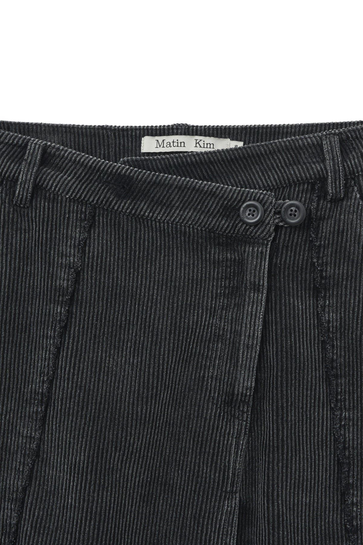 Matin Kim - Washed Corduroy Wrap Skirt (Black) product image 4 | TRAB K-Fashion Australia