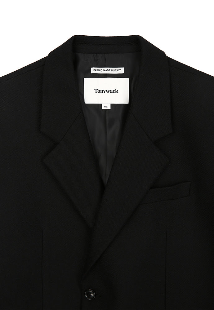Tonywack - Italian Wool Flannel Twill Blazer (Italian Fabric) (Black) product image 10 | TRAB K-Fashion Australia