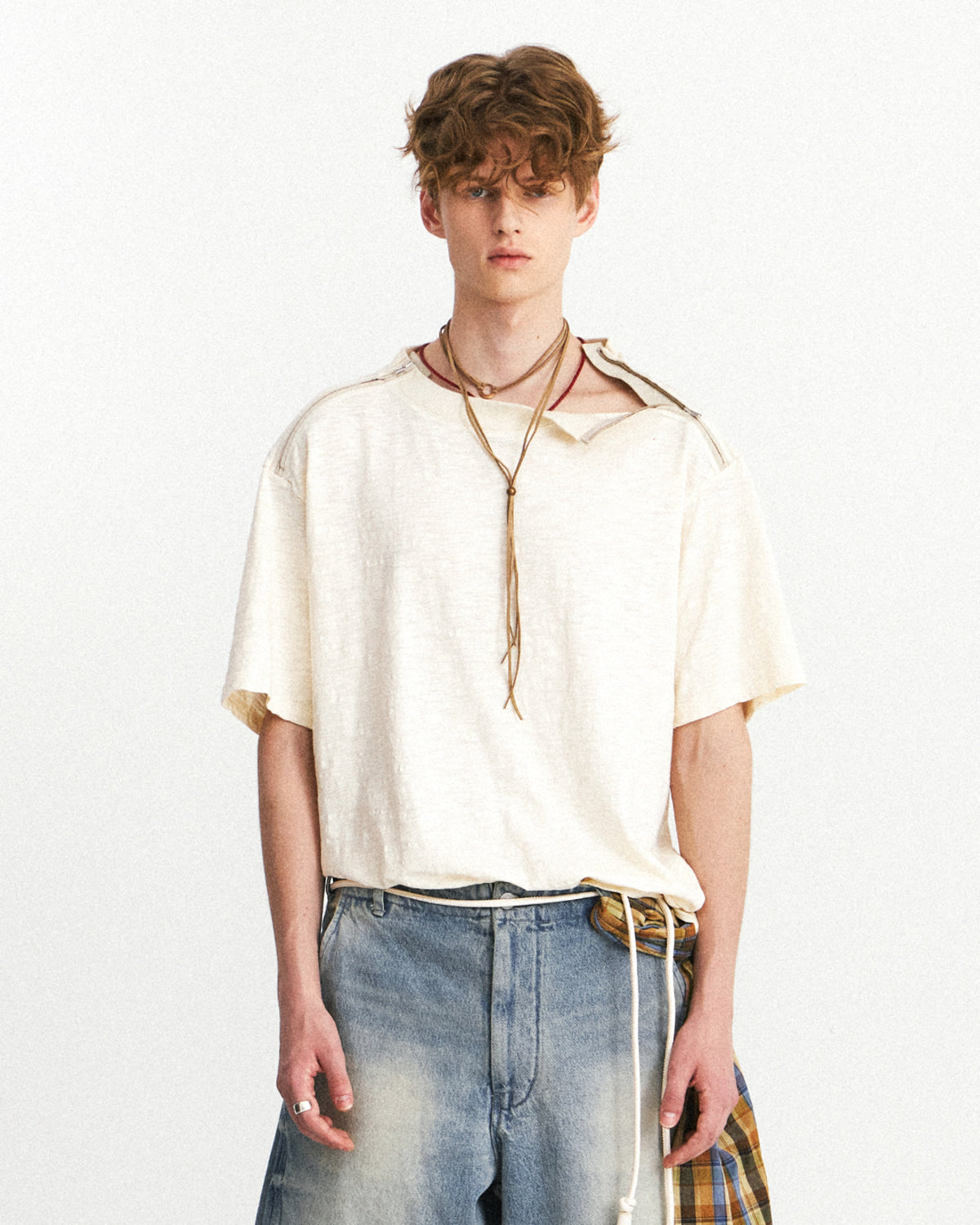 Eastlogue - Army Double Zip T-shirts (Ivory) product image 2 | TRAB K-Fashion Australia