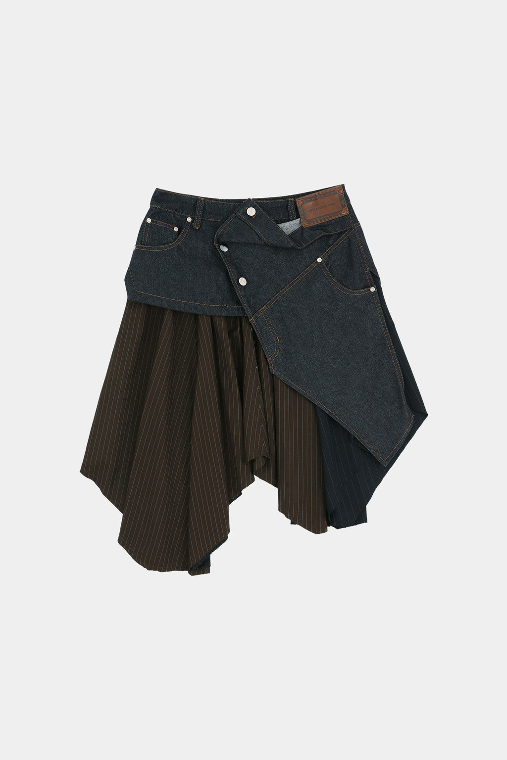 Andersson Bell - Rigid Turn-Over Asymmetric Skirt (Navy/Brown) product image 9 | TRAB K-Fashion Australia