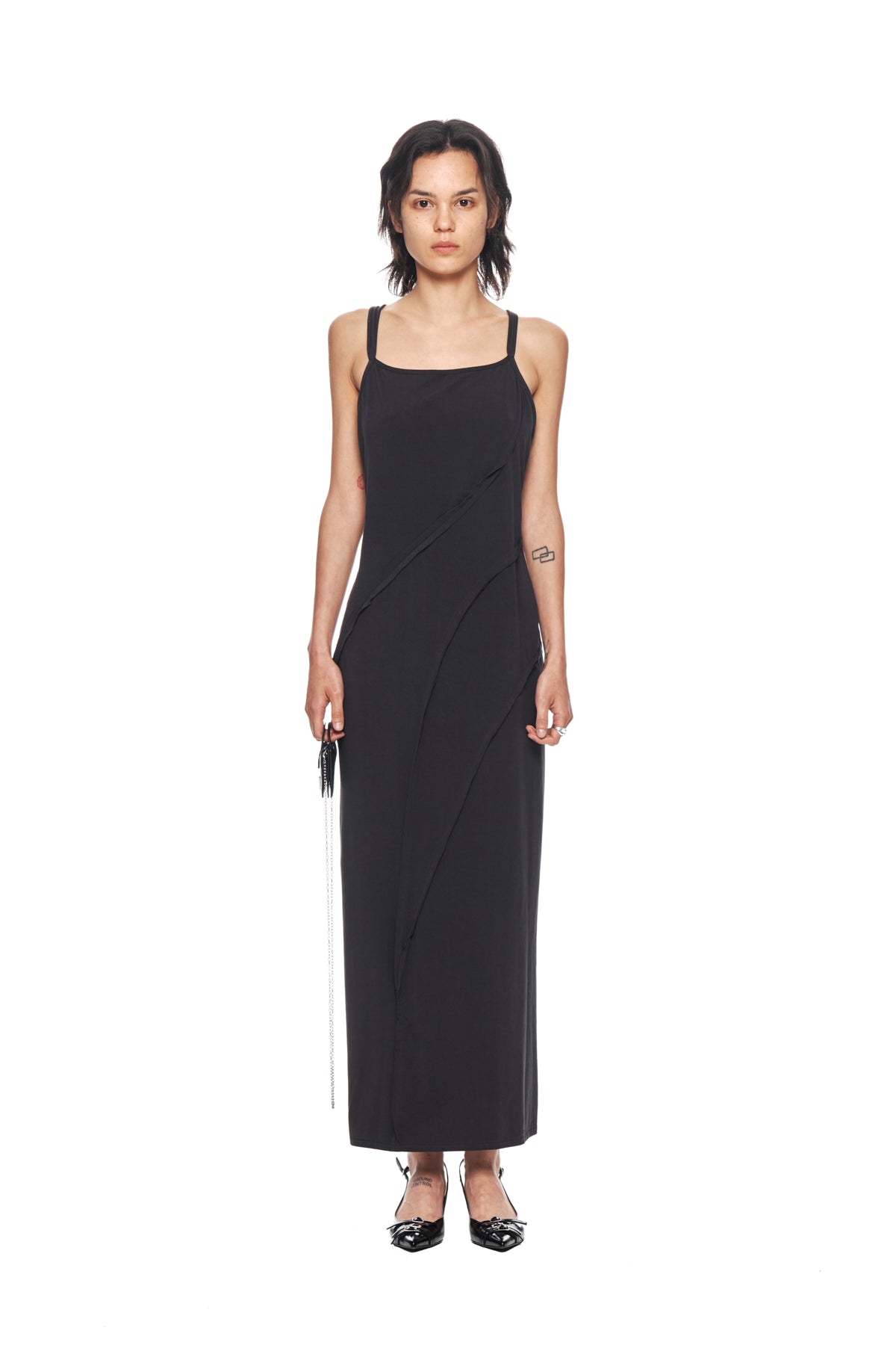 Matin Kim - Cut Out Layered Maxi Dress (Charcoal) product image 10 | TRAB K-Fashion Australia