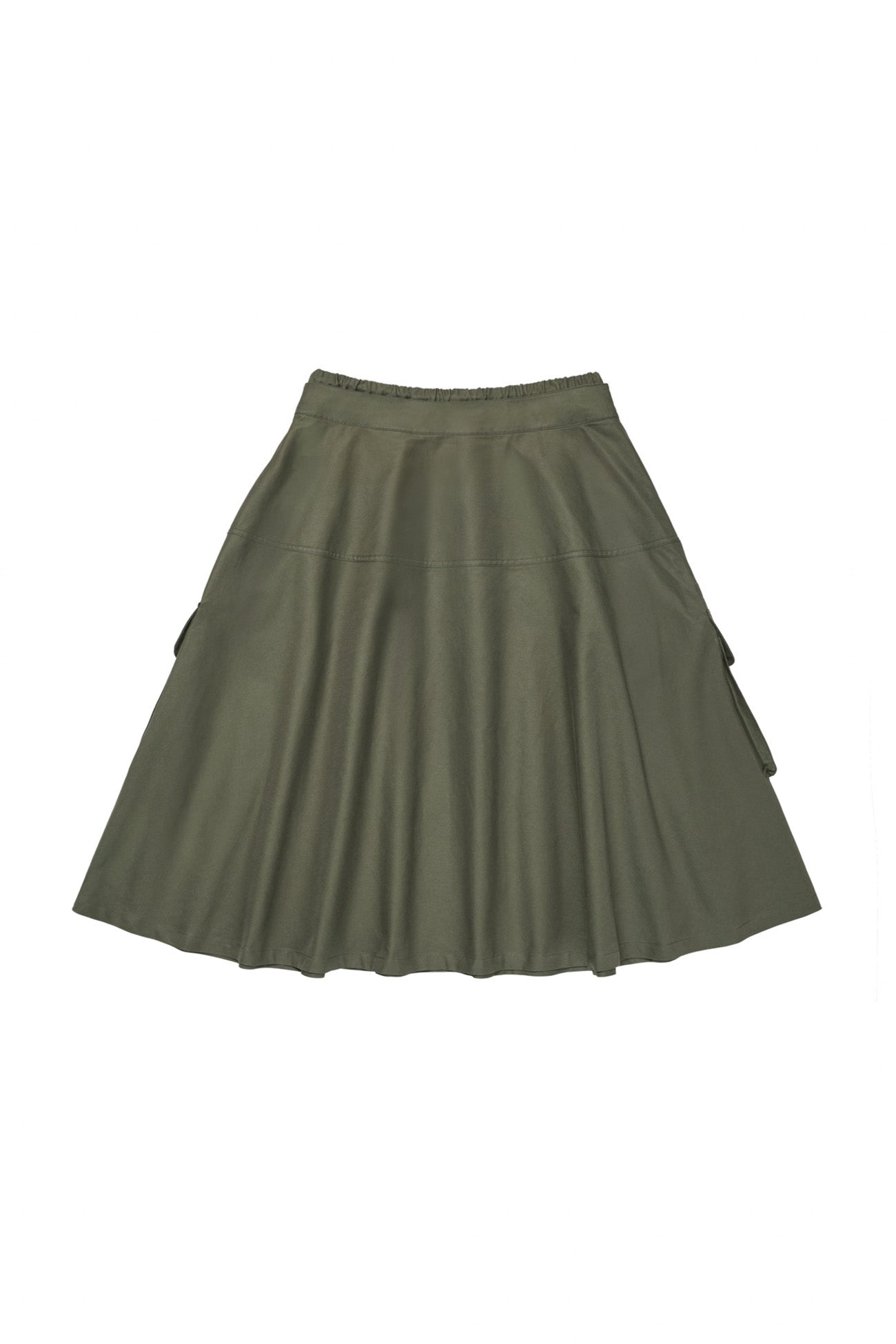 Deinet - Double Layered Waist Skirt (Khaki) product image 13 | TRAB K-Fashion Australia