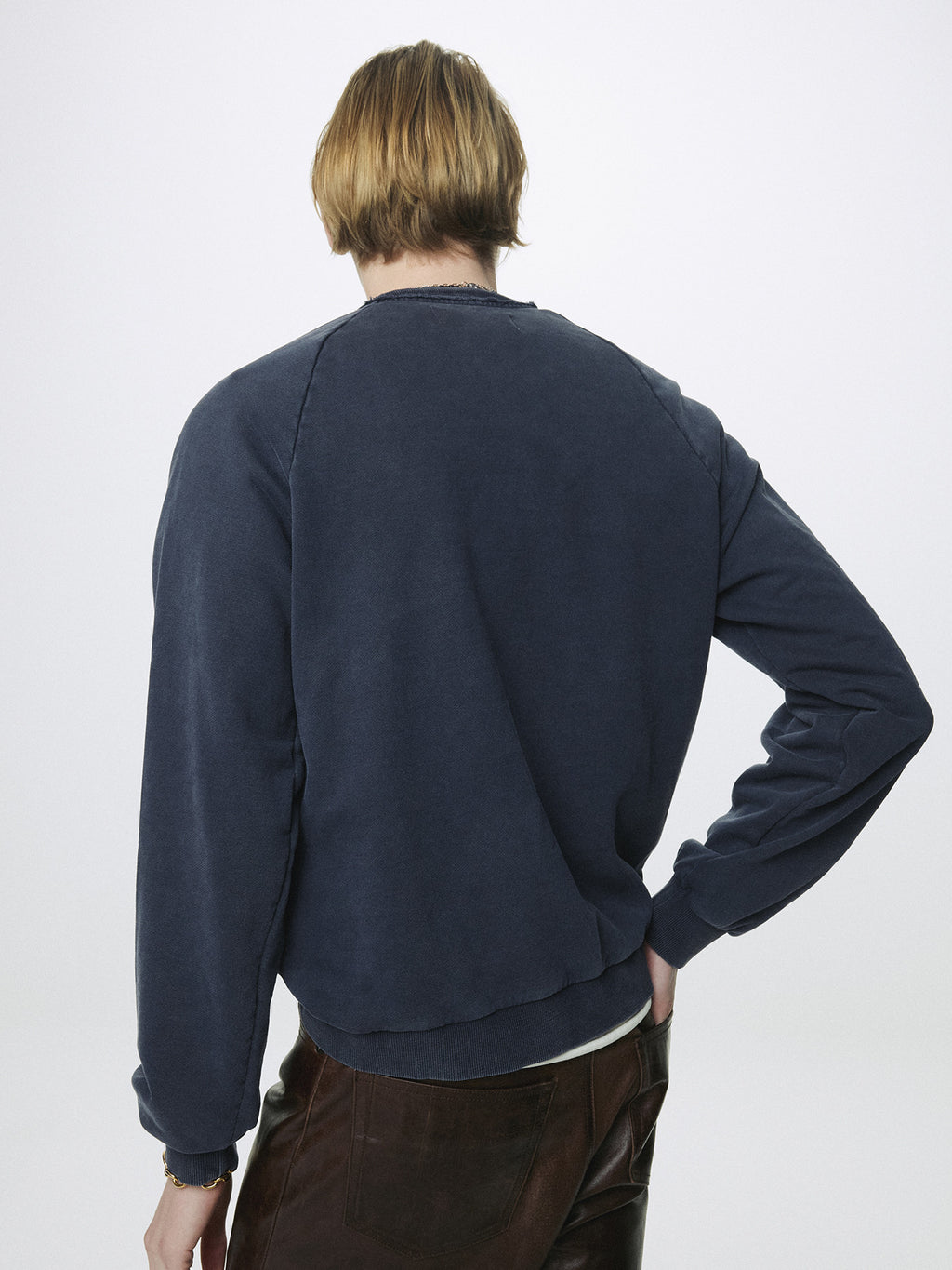 Tonywack - Garment Dyed Zip Sweatshirt (Faded Navy) product image 6 | TRAB K-Fashion Australia