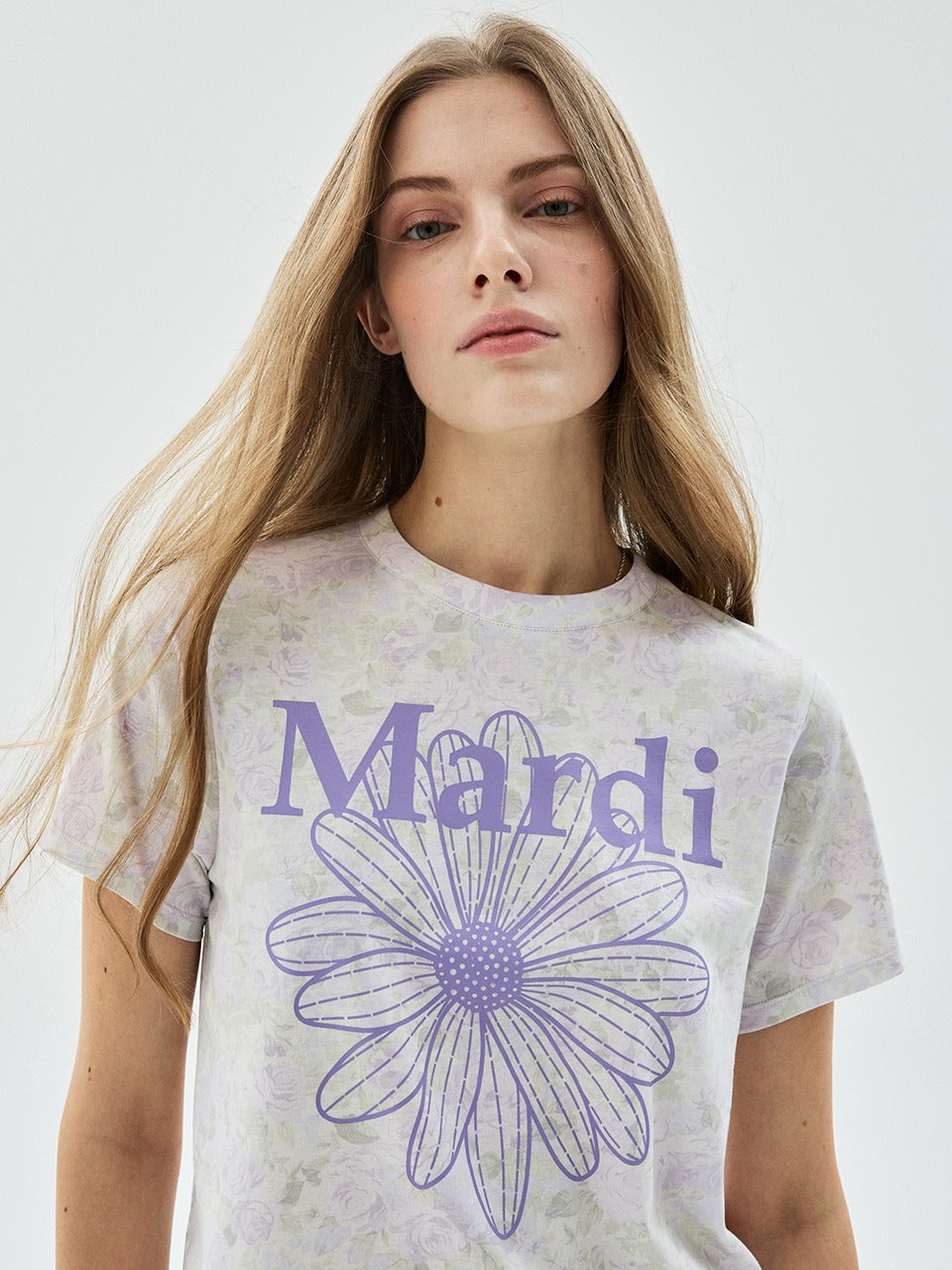 Mardi Mercredi - [Pre-Order – Ships April 13] Slim Tshirt Fleur Flowermardi (Purple Lilac) product image 1 | TRAB K-Fashion Australia