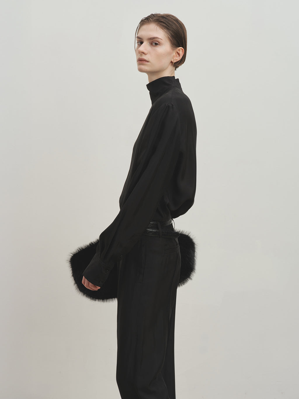 Tonywack - Liquid Oversized High Neck Top (Black) product image 2 | TRAB K-Fashion Australia
