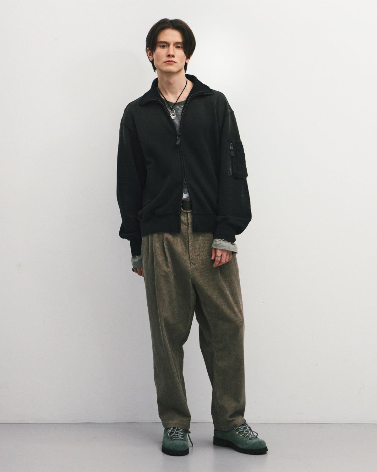 Eastlogue - Flight Zip Up Sweat (Bleached Black) product image 4 | TRAB K-Fashion Australia