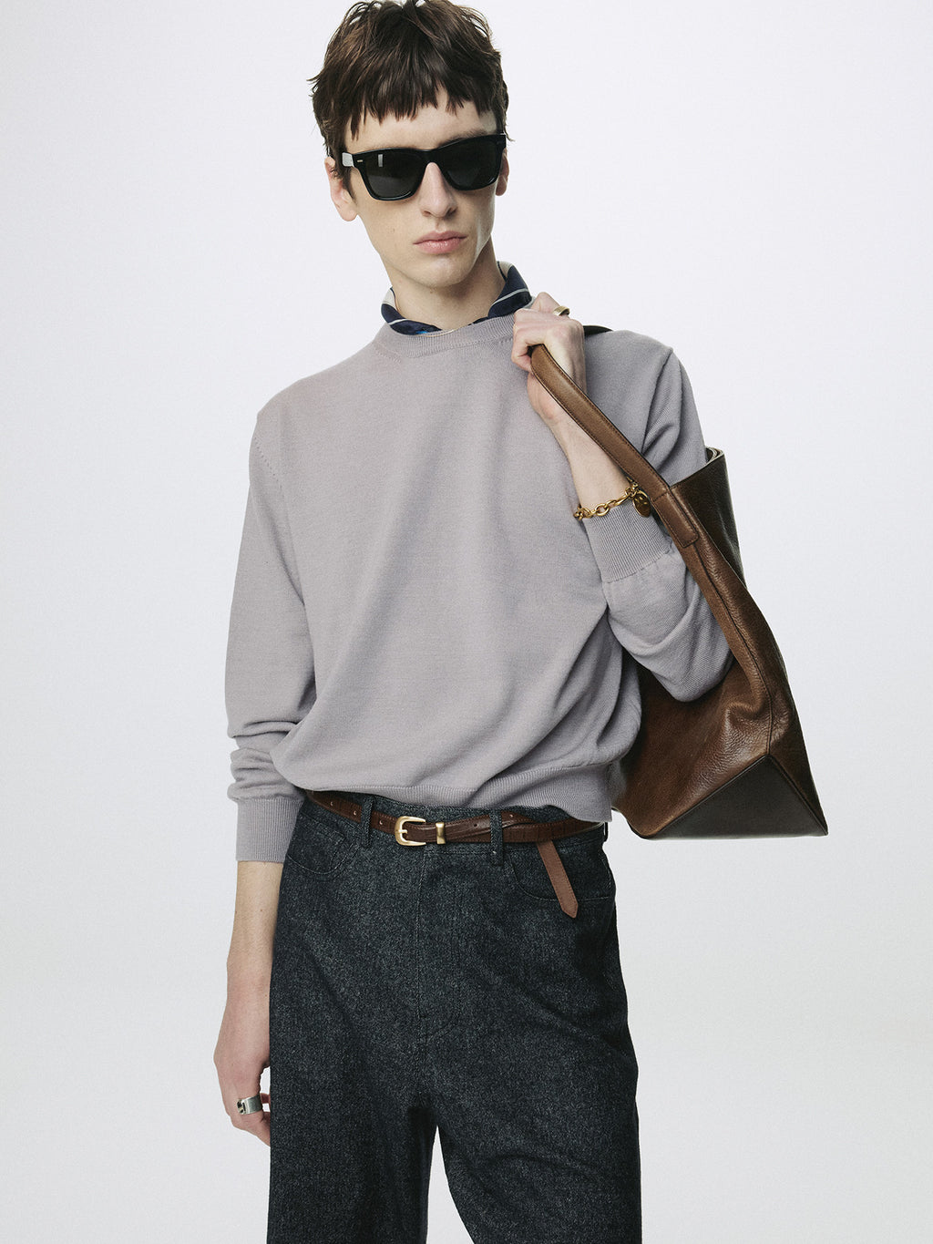 Tonywack - Spring Wool Crew Neck Knit (Pale Grey) product image 4 | TRAB K-Fashion Australia