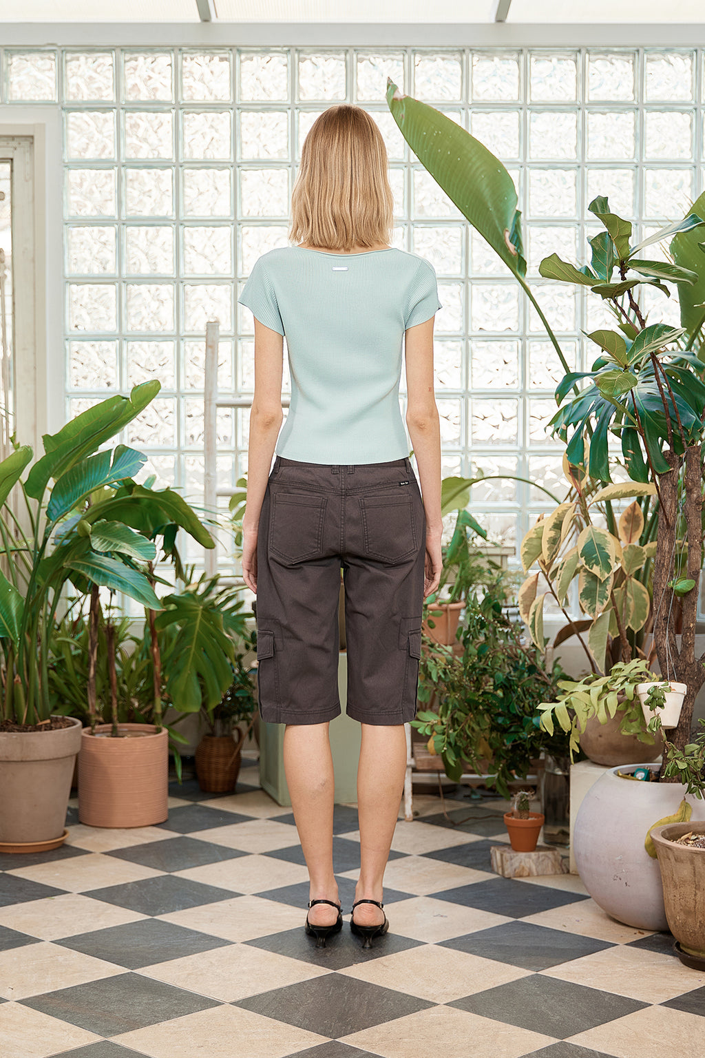 Matin Kim - Semi Slimfit Bermuda Pants (Charcoal) product image 10 | TRAB K-Fashion Australia