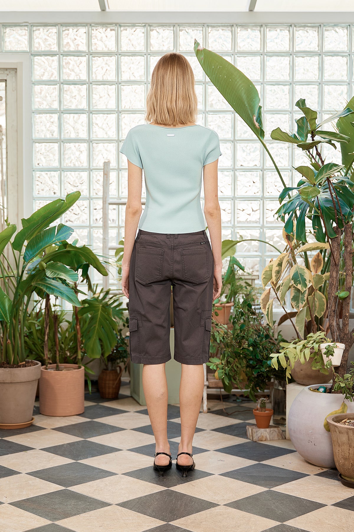 Matin Kim - Semi Slimfit Bermuda Pants (Charcoal) product image 10 | TRAB K-Fashion Australia