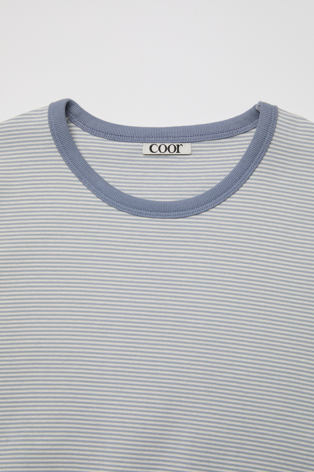 Coor - Stripe Ringer T-Shirt (Light Blue) product image 5 | TRAB K-Fashion Australia
