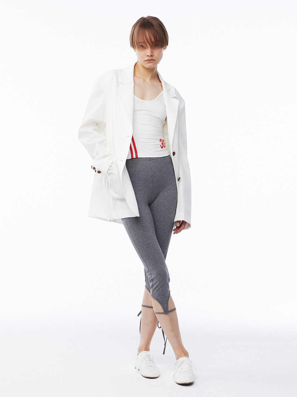 Kijun - Shirring Pocket Blazer (Off-White) product image 2 | TRAB K-Fashion Australia