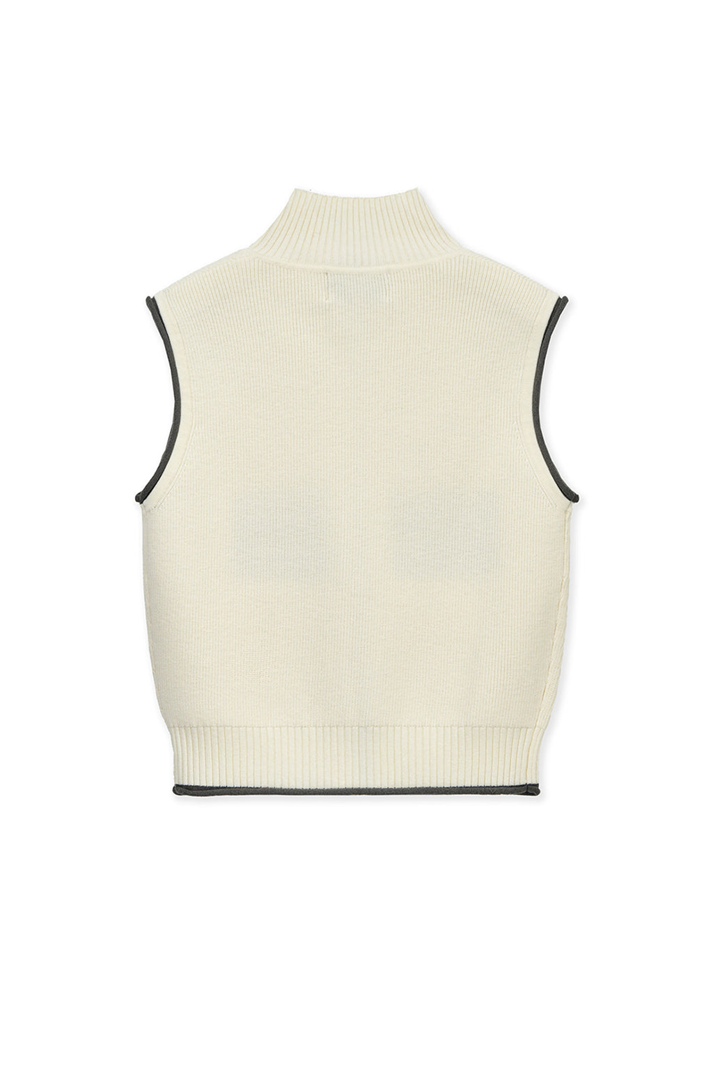 Matin Kim - Matin Spell Point Knit Zip Up Vest (Ivory) product image 2 | TRAB K-Fashion Australia
