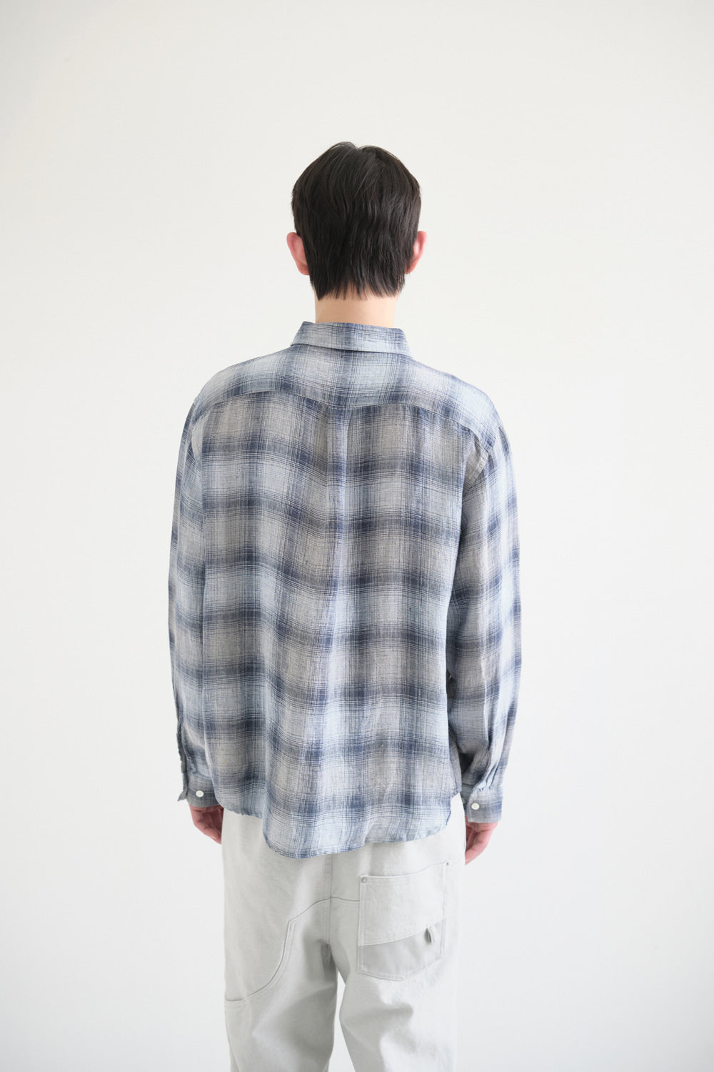 Hatchingroom - Museum Shirt Linen Check (Blue/Grey) product image 7 | TRAB K-Fashion Australia