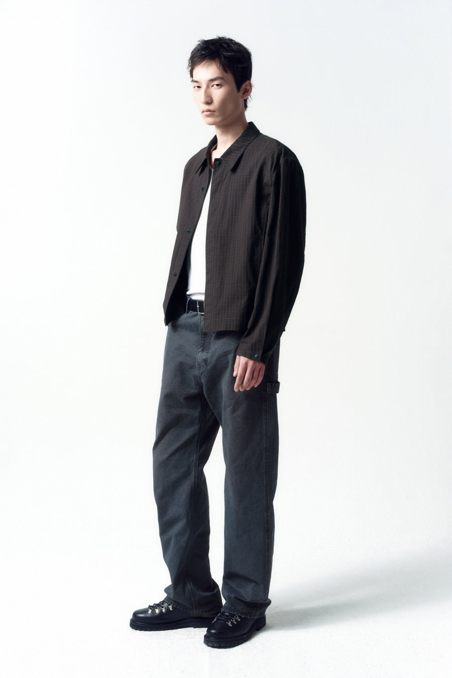 Insilence - Compact Crop Jacket (Brown Check) product image 3 | TRAB K-Fashion Australia